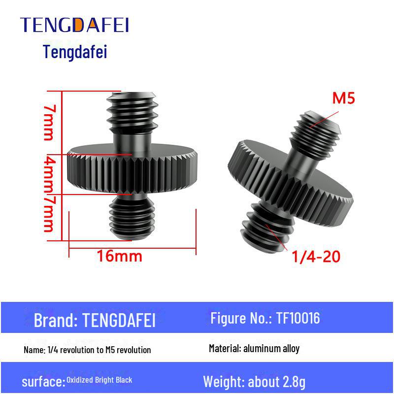 Адаптер для штатива с креплением на стойку для освещения и поворота камеры с резьбой 1/4" на 3/8" на M4/M5/M6/M8
