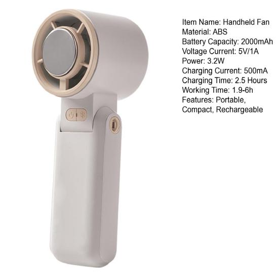 Portable Handheld Turbo Fan Brushless Motor High-Speed Strong Airflow Low Noise Personal Rechargeable