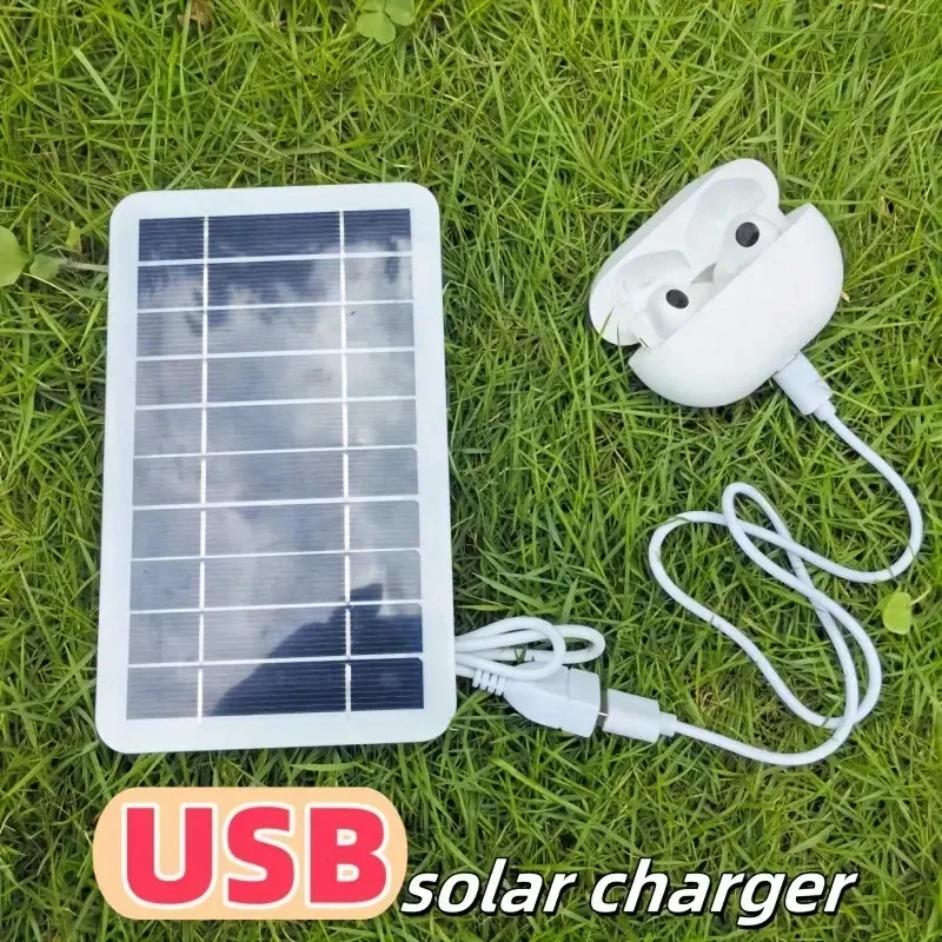 Portable USB Solar Panel Charger Safe Stable Charger Compatible with Phones Fans Flashlights for Outdoor Travel Camping 4