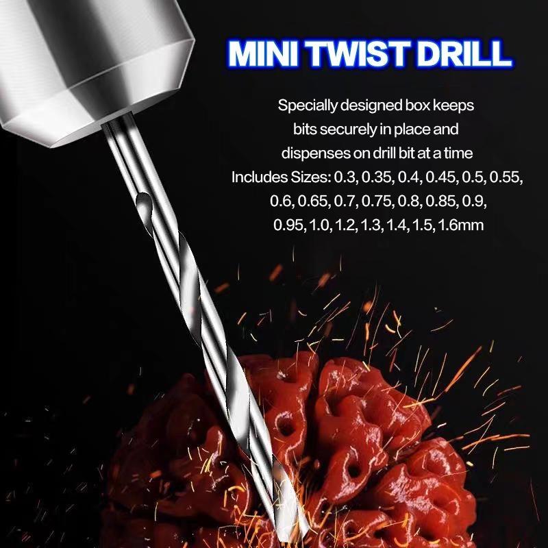 Мини-набор спиральных сверл из высокоскоростной стали, набор сверл Micro HSS с футляром