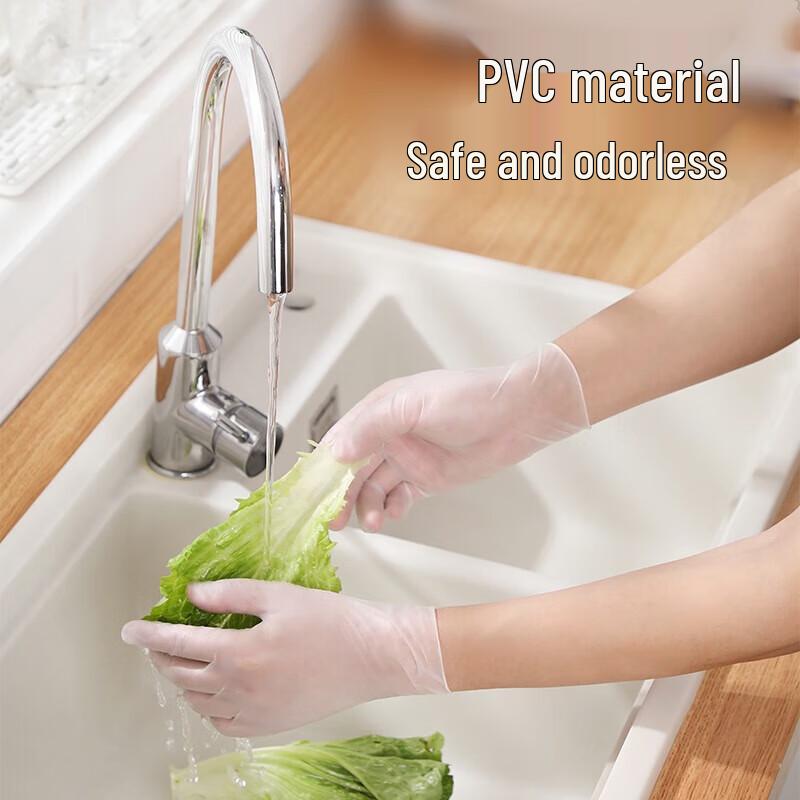 Meiliya Large Food Grade PVC Disposable Gloves (100-Pack)