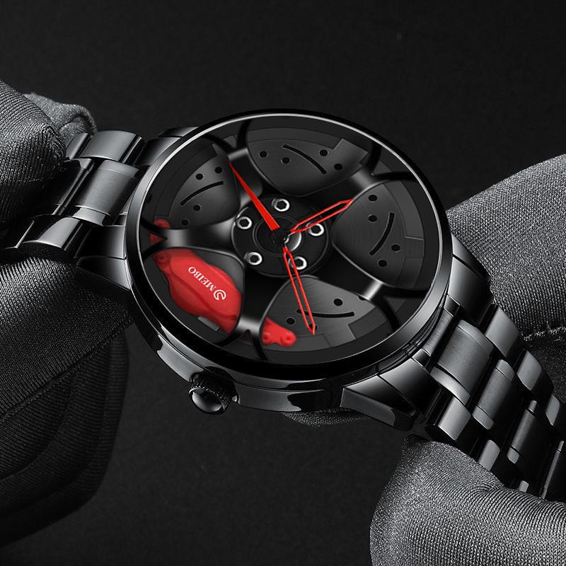 Часы Мужские Спортивные часы Мужские часы Кварцевые спортивные наручные часы с ободом колеса Кварцевые наручные часы