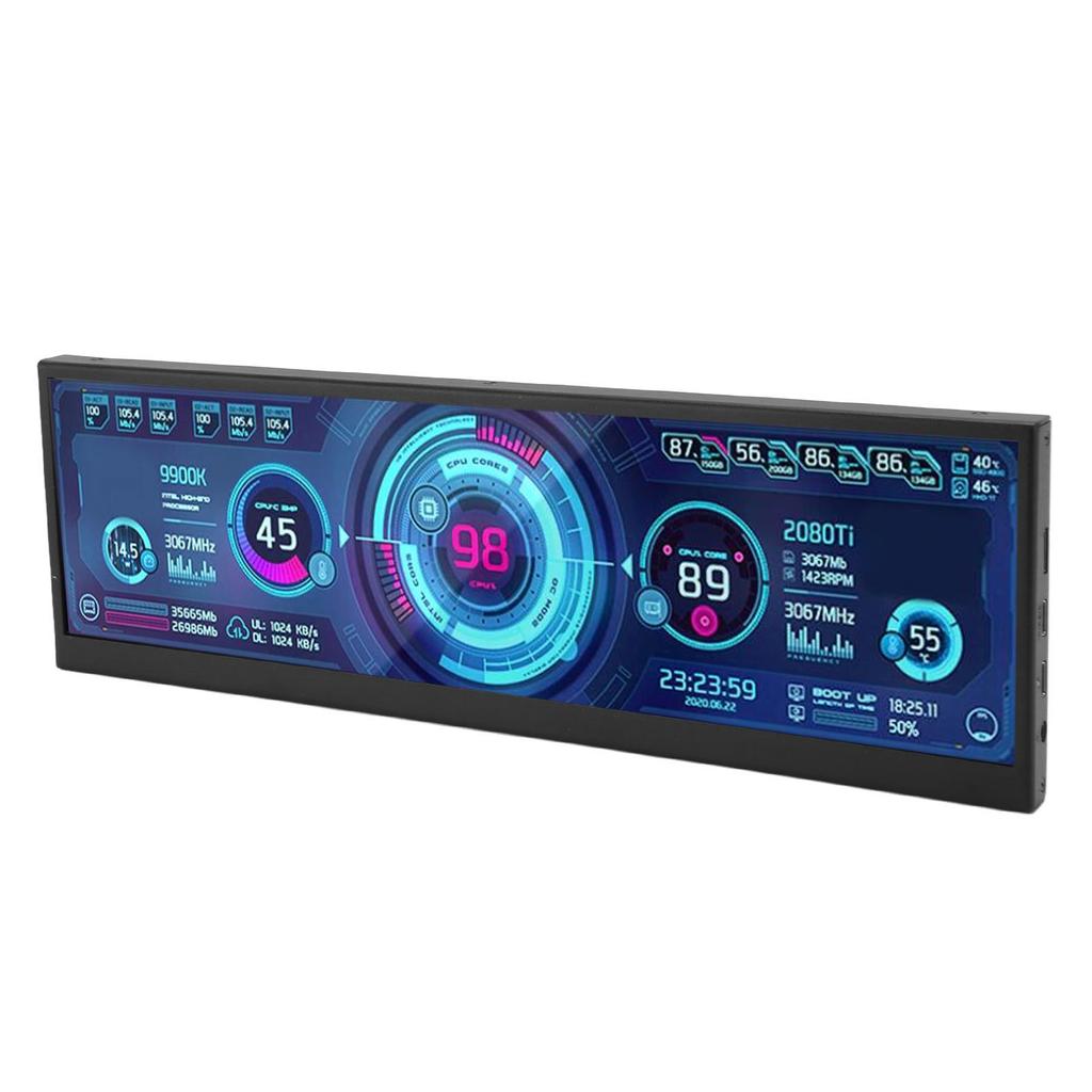 12.6 Inch Secondary Screen FHD IPS Second Screen Stretched Bar LCD Display 1920x550 Portable Monitor for Laptop Computer