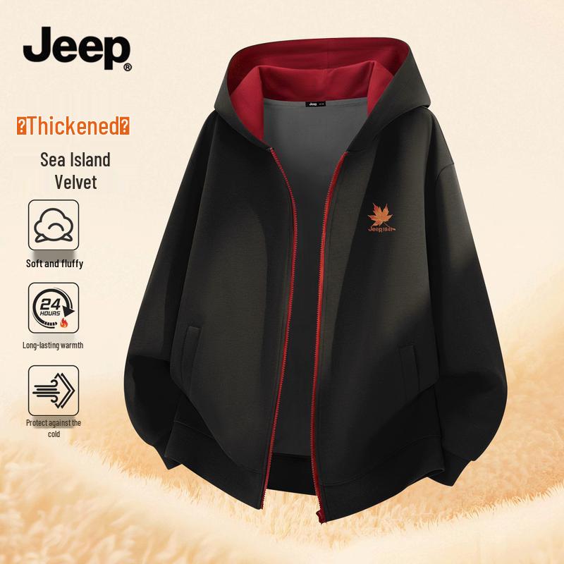 Jeep Мужская спортивная куртка с капюшоном на флисовой подкладке