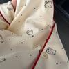Korean version of red edge polka dot cat girl pajamas spring and autumn cardigan long sleeve trousers suit can be worn outside loungewear