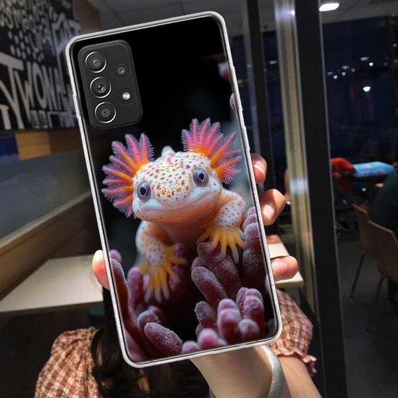 Чехол для телефона "Улыбающаяся саламандра" для Samsung A54 A57 A37 A17 A14 A15 A12 A24 A34 A55 A35 A25 A52S A07 A05S A04S A22 A32 A72 Galaxy