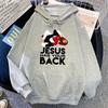 Jiu Jitsu Retro Christian Vintage Hoodies Jesus Has Your Back Graphic Sweatshirts Long Sleeve Winter Hooded