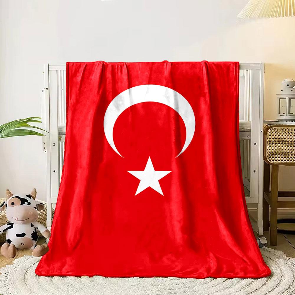 Turkish Flag Design Blanket for all seasons blanket lunch break throw gift