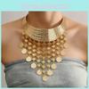 Ethnic Fashionable Style Multi Layer Tassel Design Women Metal Necklace Collar