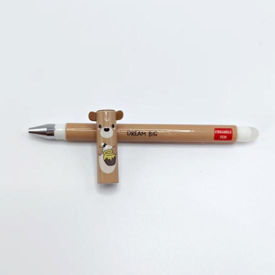 Стираемые гелевые ручки, гелевые ручки-роллеры с изображением животных из мультфильмов, наконечник 0,5 мм, черные/синие чернила, заправляемые ручки для письма, школьные канцелярские принадлежности