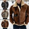 Men's Winter Thick Faux Fur Jacket Design Contrast Color Warm Coat
