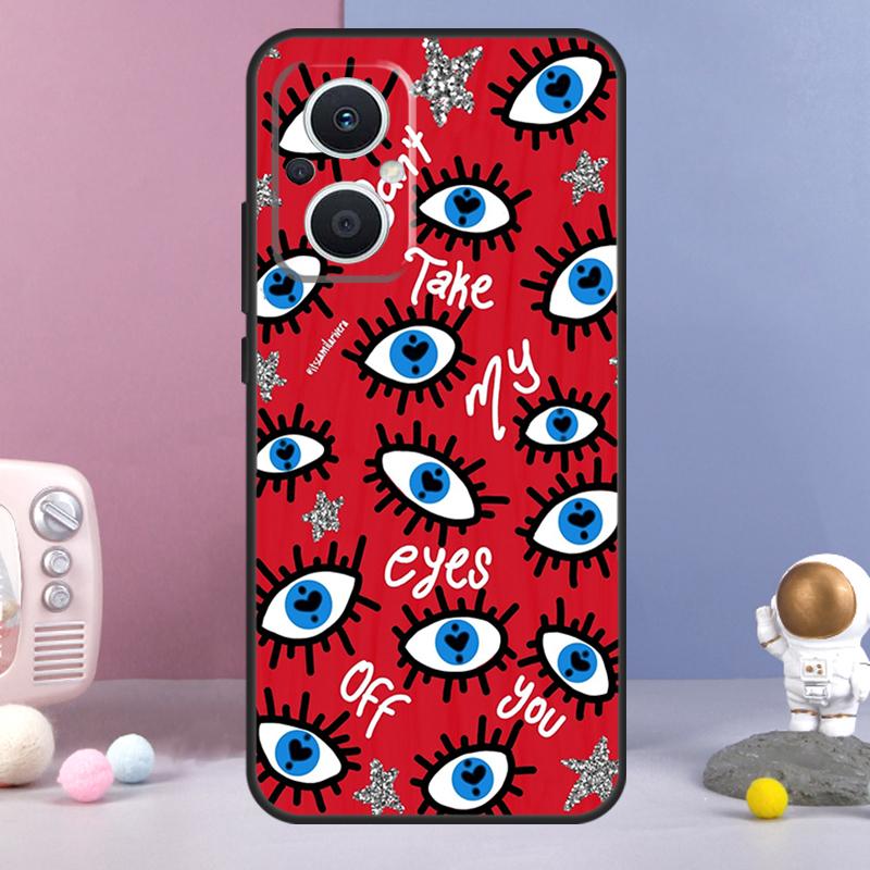 Счастливый глаз Синий с принтом Глаза Дьявола Чехол Для OPPO Reno 8 Lite 11F 12F 13F 14F 10 11 12 13 14 Pro OPPO Find X9 X5 X6 X8 Pro Чехол