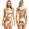 Женский клубный костюм для танца на пилоне, танцевальный костюм для черлидинга, укороченный топ с блестящими шортами для карнавальной вечеринки, музыкального фестиваля, рейвов
