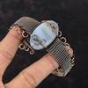 Botswana Agate Copper Bangle Copper Wire Wrapped Jewelry Handmade Gemstone Cuff Bracelet Adjustable Bangle Copper Wire Bangle Gift For Women