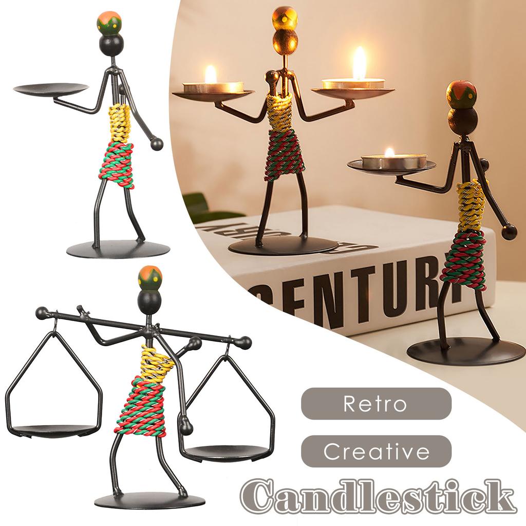 Metal Creative Retro Candlestick Dining Table Human Modeling Party Home Decor