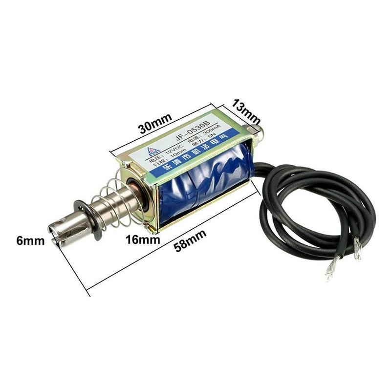 1 шт. Jf-0530B DC 6V 12V 24V Электромагнит толкающе-тянущего типа Удерживающая сила 5Н Ход 10 мм Линейный соленоид