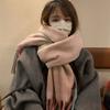 Plush Long Wool Tassel Scarf Korean Style Cashmere Shawl Fashion Winter Cashmere Scarves  Girl