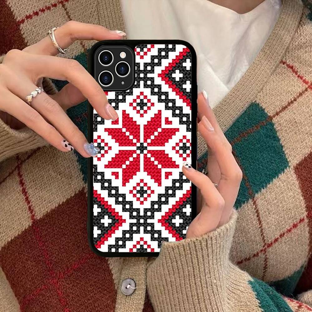Чехол для телефона с узором-орнаментом Украины, силиконовый, PC+TPU, для IPhone 11 12 13 14 15 16 Plus Pro Max