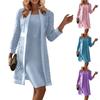 Lady Bridal Dress Mom Outfit Long-Sleeved Knee-Length Dress With Jacket