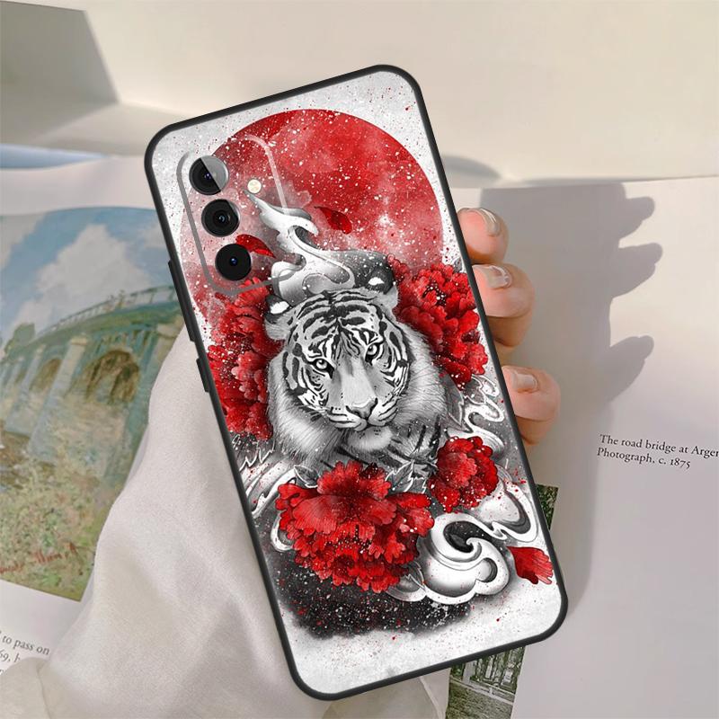 Красный Тигр Солнце Японское Искусство Чехол Для Samsung Galaxy A13 A33 A53 A34 A54 A14 A15 A16 A26 A36 A56 A12 A32 A52 A06 A35 A55
