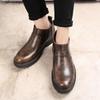 Мужская обувь Длинные ботинки в британском стиле Мужские однотонные ботинки челси Очень большие короткие ботинки Деловая официальная обувь