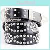 Кожаный широкий ремень с металлической застежкой-пряжкой, украшенный стразами, для женщин, элегантный