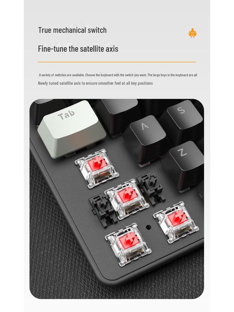 Проводная механическая игровая клавиатура Acer с красными/синими переключателями для настольного компьютера и ноутбука