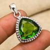 Peridot Gemstone Solid 925 Sterling Silver Handmade Excellent Silver Chain Pendant Jewelry