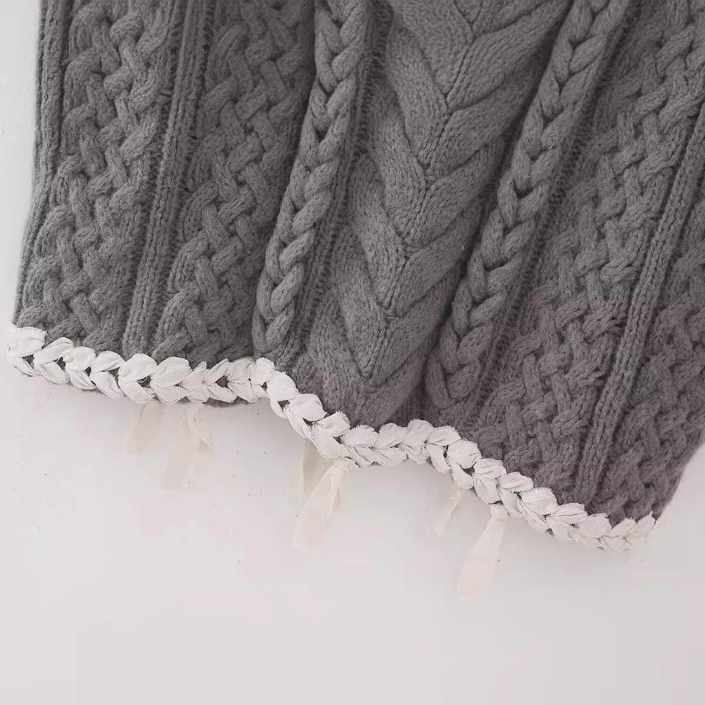 2023 Women's Winter Fashion Color Block Knitted Vest Sweater