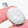 Natural Rainbow Moonstone Gemstone 925 Sterling Silver Pendant 1.73" C7l35