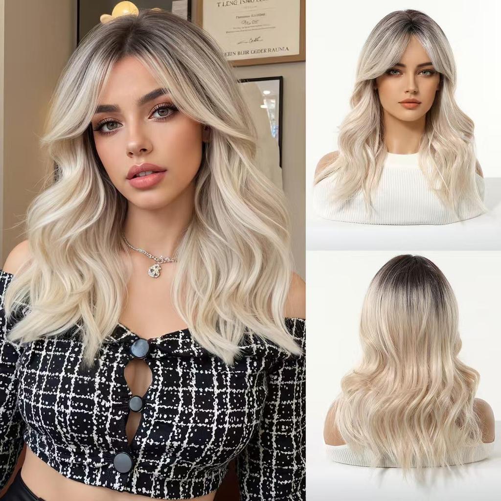 20 Inch Long Layered Cut Wigs for Women, Gorgeous Fluffy Wigs, Synthetic Full Machine Wigs for Party, Daily Use, Synthetic Fiber Wig