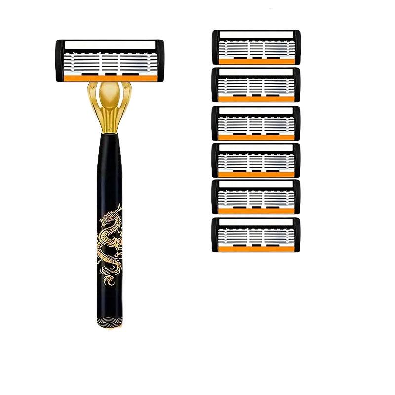 Six-Layer Razor Blade Shaver with Metal Holder for Hair Removal