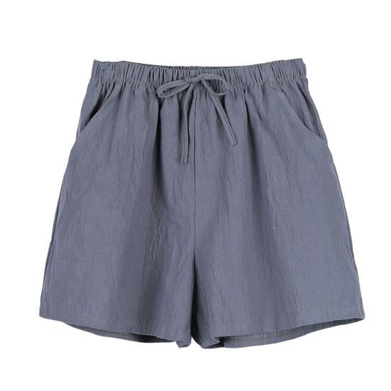 Высокая талия эластичный пояс карманы шнуровка женские шорты летние широкие штанины бег повседневные