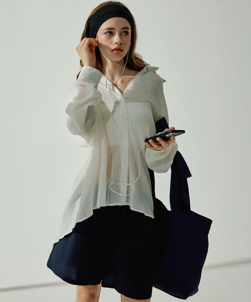 VIKINI VENDER Брюки Della Linen с эластичным поясом - Темно-синие