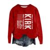 Women's Fashion Round Neck Pullover Top Long Sleeve Tee Printed Sweatshirt
