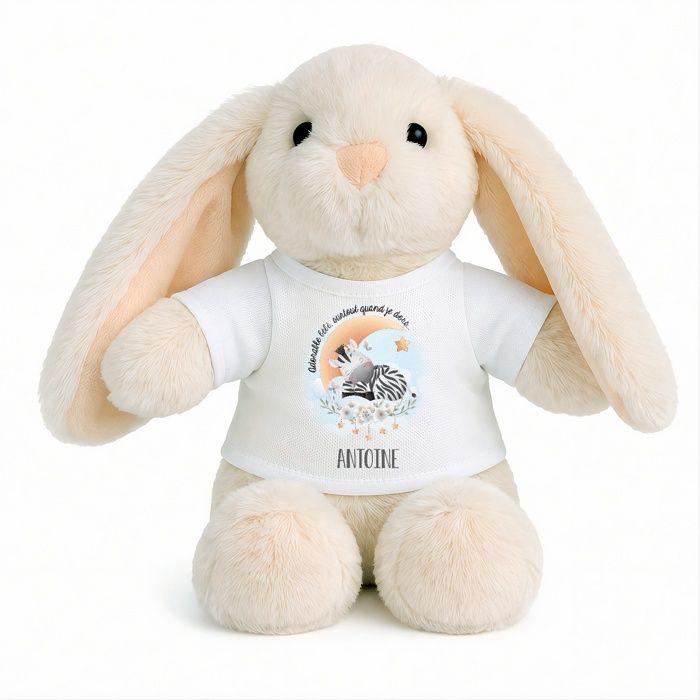 Planetee Peluche Lapin Bébé Doudou Antoine Adorable Quand Je Dors Cadeau Naissance Garçon Nouveau-Né Baby Shower