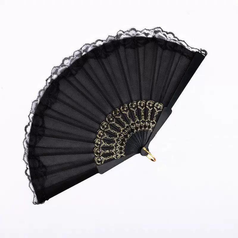 Handmade Retro Bamboo Folding Fan for Men, Fan, Mysterious Black Hollow Bamboo Fan, Simple Everyday Bamboo Fan