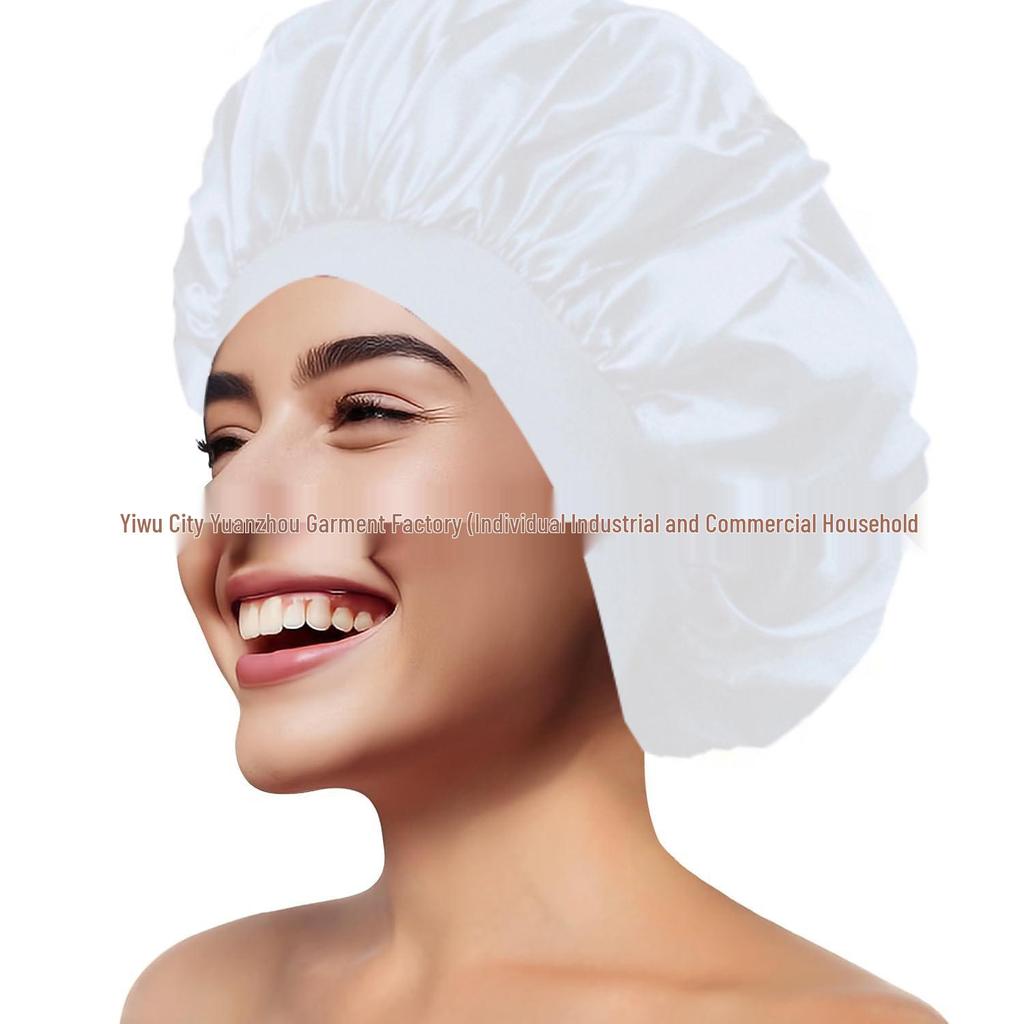 Women's Wide Brim Satin Sleep Cap – High Elasticity Hair Care Beauty Hat