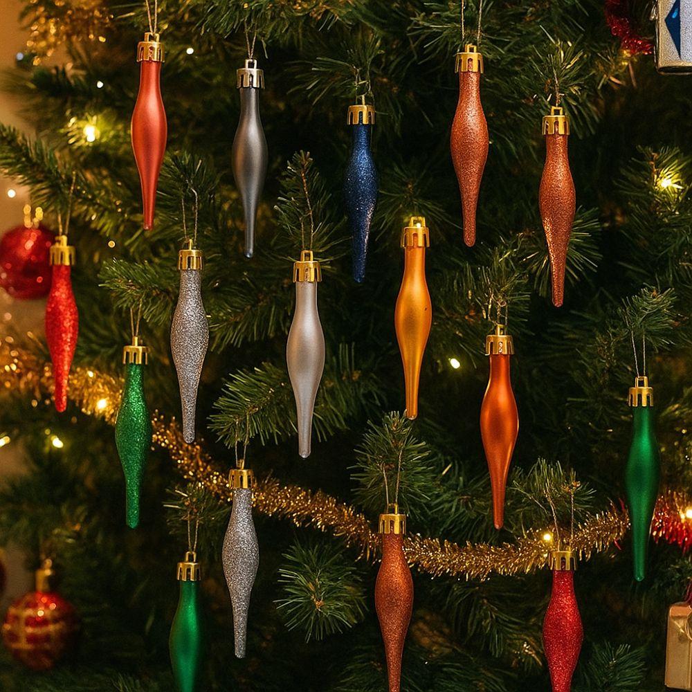 8pcs 9cm Xmas Spheres Ornaments Plastic Christmas Hanging Ice Cream New Year Decor