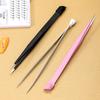 Double Sided Nail Tweezers Silicone Pressing Head Nail Tweezers Sticker Picker Nails Tools Manicure Nail Art Tools Accessories