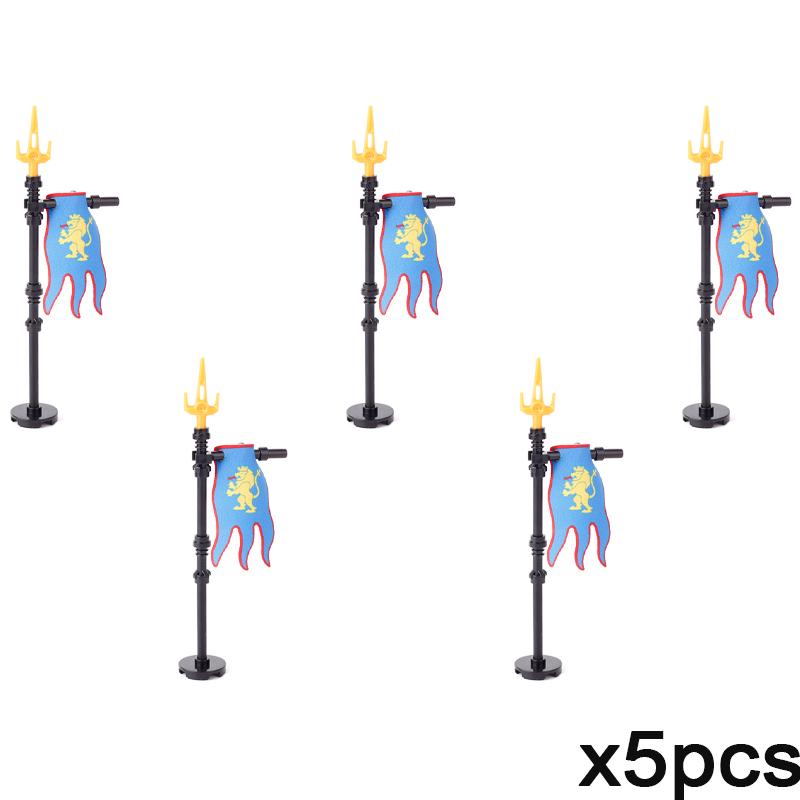 Набор строительных блоков MOC «Средневековый флаг и замок», фигурки, аксессуары, лев, орел, замок Древнего Рима, рыцарский плащ, игрушка-подарок.