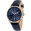 Maserati Sorpasso Blue Синяя Кожаная Мужская Кварцевая Хронограф с Датой R8871624009