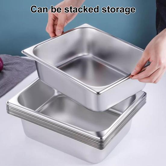 Stainless Steel Basin Chafing Dish Food Warmers Large Capacity 6.7L Warming Container with Lid for Buffet Catering Rectangle Chafing Dish