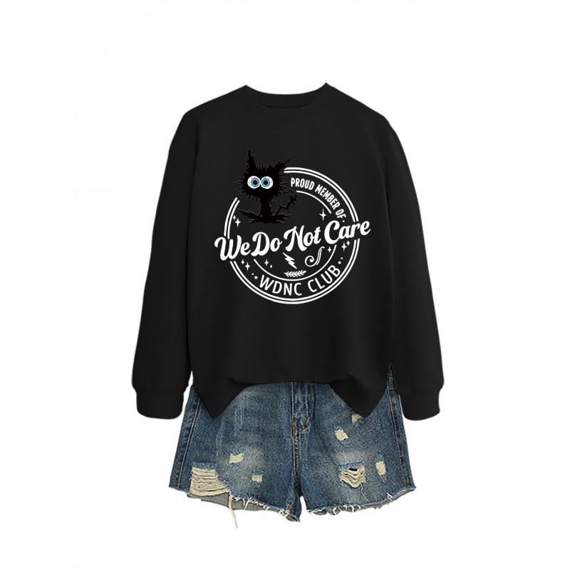 Womens Oversized Casual Hoodie Sweatshirt With Graphic Print Winter 2025
