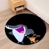 Zig & Sharko Printed Round Rug Carpet Chair Rug Area Rug Entryway Doormats,for Office Chair Living Room Bedroom Kitchen Room.