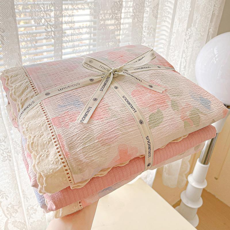 Ins Цветочный Комплект Постельного Белья Набор С Пододеяльником Принцесса Комплект Постельного Белья Простыни Комплект 2 Наволочки Односпальный Двуспальный Размер Queen Back To School