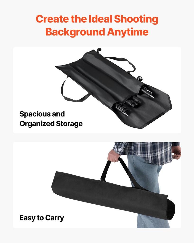 Backdrop Stand Background Stand Kit with 2 Tripod for Party & Photo Studio