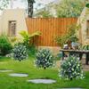 Artificial Potted Tree with Ground Stakes, UV Resistant Outdoor Faux Camellia Topiary Plants, Lifelike Fake Camellia Shrubs Bushes for Front