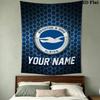Custom Name Brighton Pattern Wall Tapestry Aesthetic Wall Hanging Printed Fabric Blanket Decorative Tapestries for Bedroom Living Room Home Decor