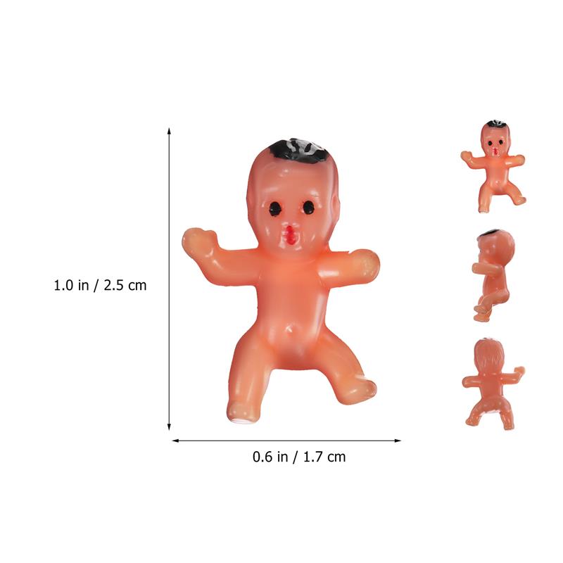 100Pcs Mini Plastic Babies Tiny Baby Figurines Small Party Favor Supplies Shower Birthday Decorations Cake Topper Ice Cube